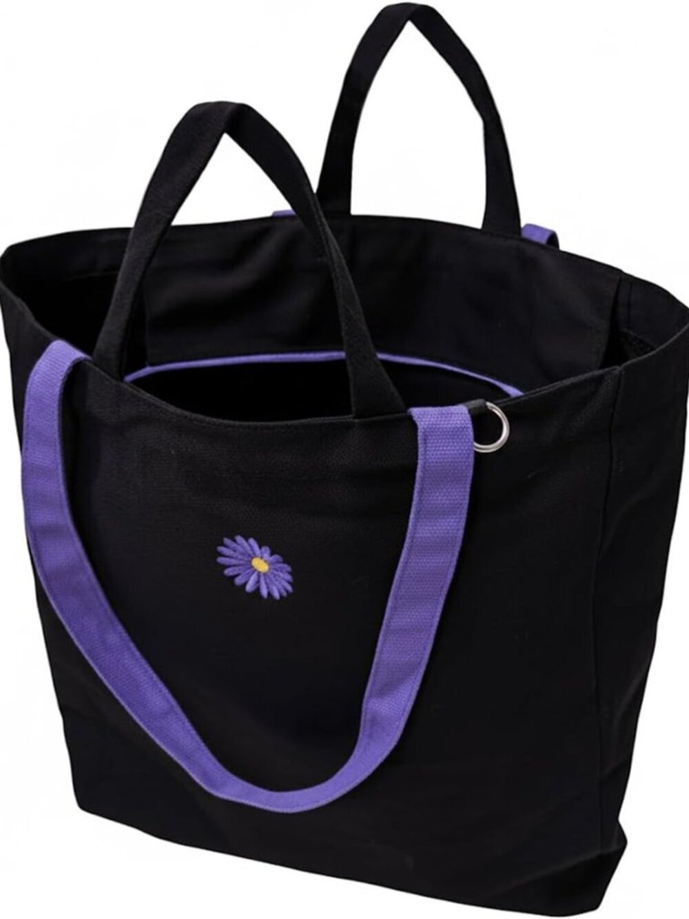 Large Reusable Canvas Tote Bag with Zipper & Pockets - Heavy Duty, Stylish for
